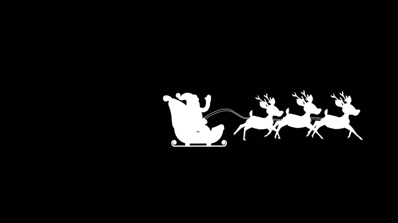 산타클로스의 실루 ⁇ 을 디지털 애니메이션으로  ⁇ 가리들이 끌어당기는  ⁇ 매