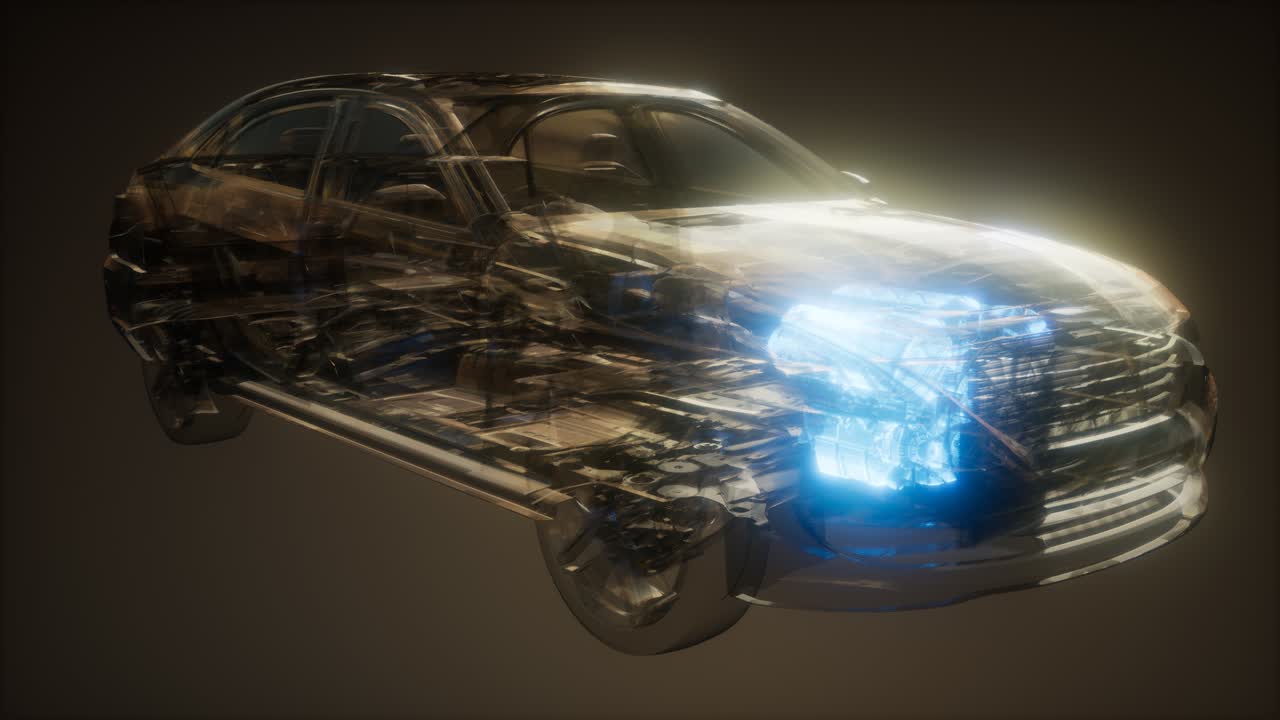 Car Engine Visible in Car