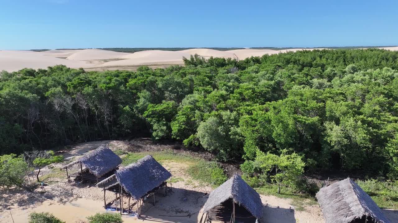 Morro Do Meio Beach At Araioses In Maranhao Brazil. Freshwater Lakes Landscape. Sand Dunes Mountains. Morro Do Meio Beach At Araioses. Tourism Travel. Nature Scene. Parnaiba Delta Background