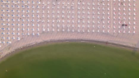 aerial view of seaside resort turquoise sandy beach