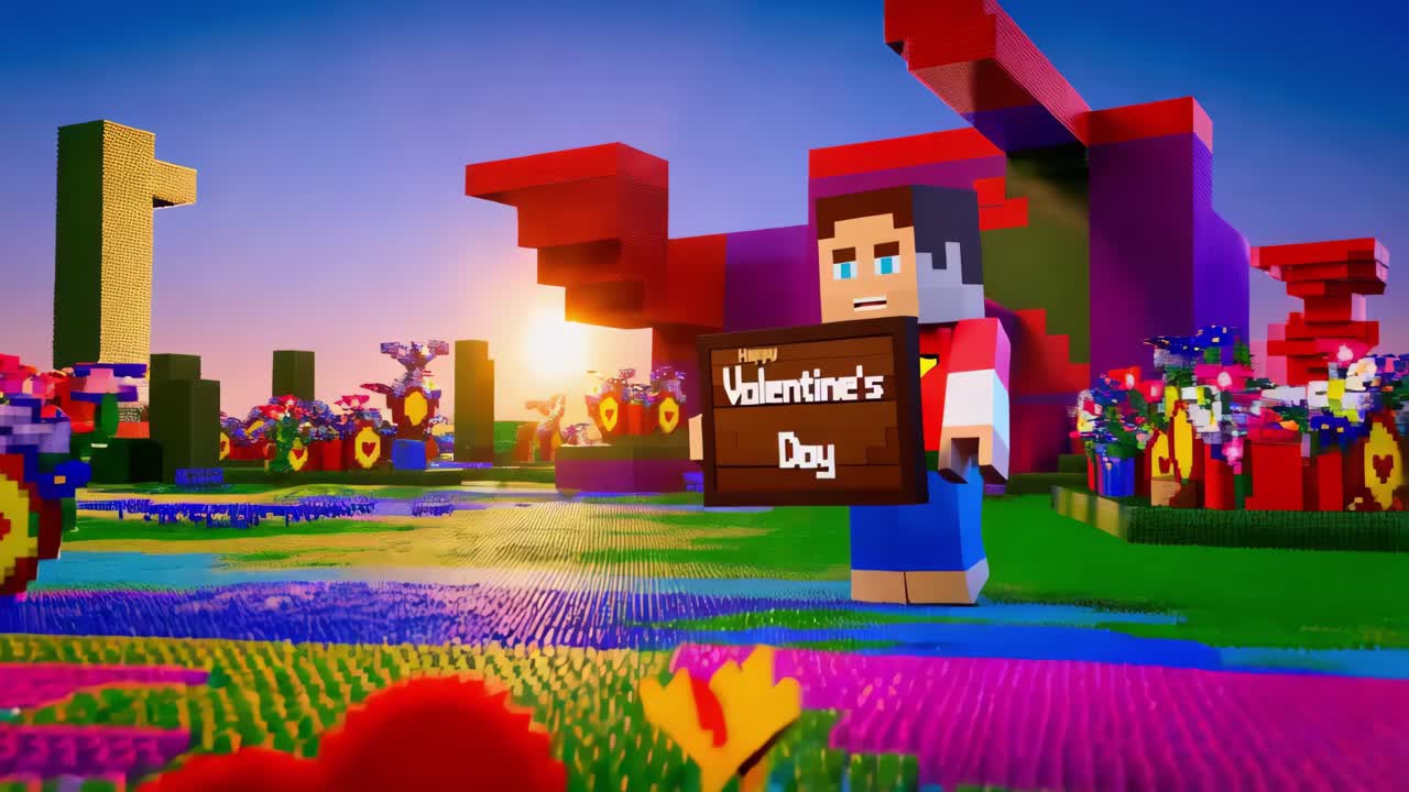 마인크래프트 발렌타인 데이 장면