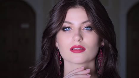 beautiful woman portrait with elegant jewelry