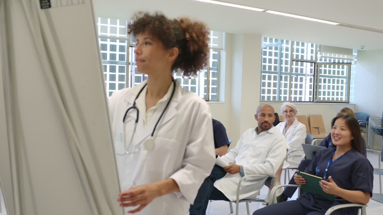 Doctor giving a presentation to medical staff