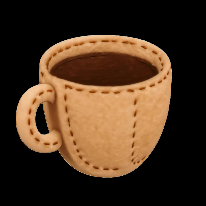 Roterende kaffekop af filt med mørk væske