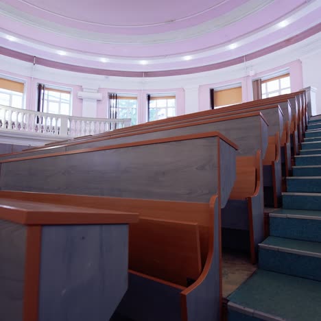 university classroom with chairs