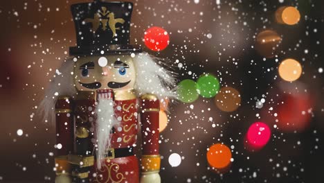 animación de nieve y luces sobre el rompehuevos