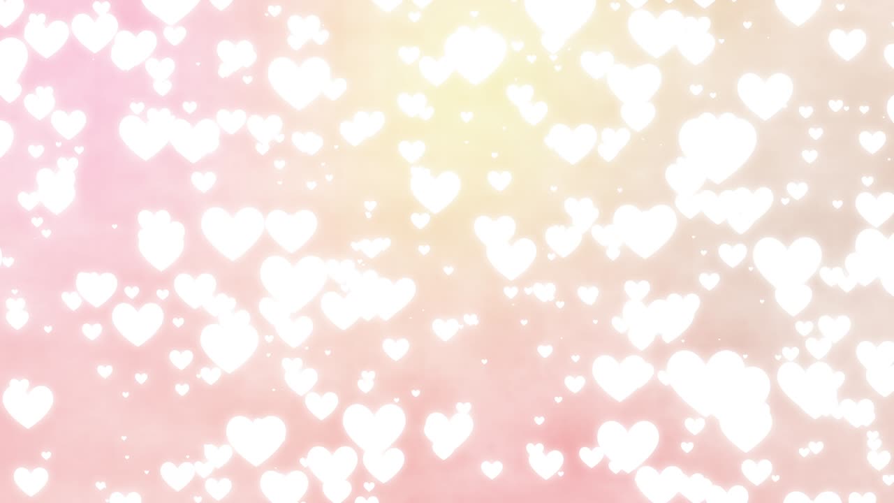 fondo de corazón blanco material de animación de video volando en fondo rosa que se puede reproducir en un bucle. resolución 4k.