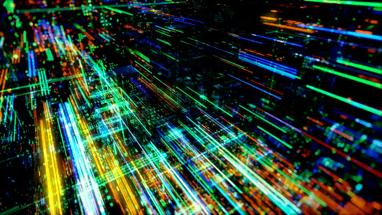 Data transfer and future technology, cyber security concept background, abstract hi speed digital internet. Motion blur. 3D render 4K loop