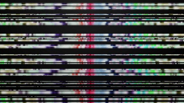 Animazione futuristica con oggetti a strisce luminose al rallentatore, loop 4096x2304 4K