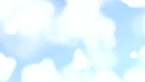 animación de repetición de bucle sin costuras de la mosca subiendo a través de la nube en un cielo azul brillante y claro