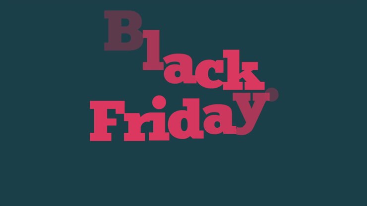 Modern Black Friday text on blue gradient