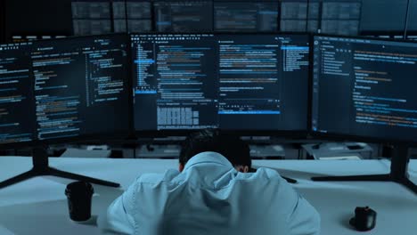 tired programmer at work