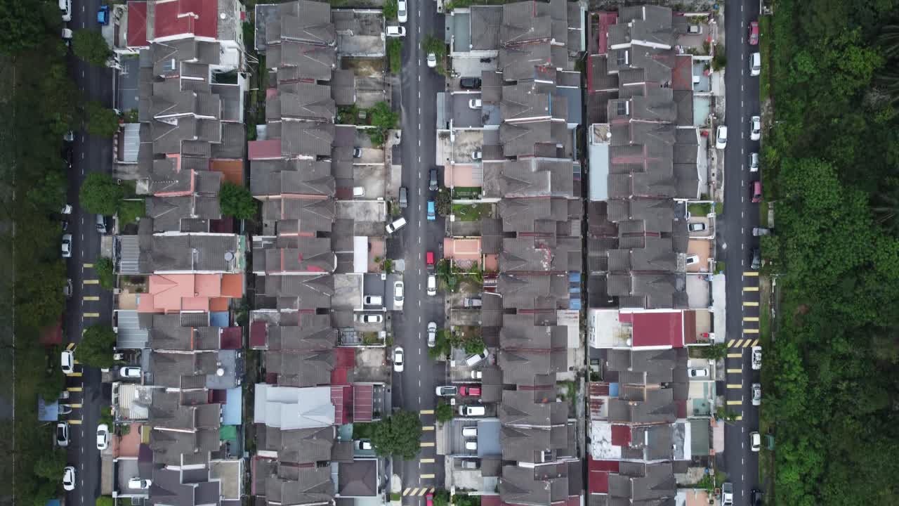 bosque exuberante a ambos lados de la zona de vivienda