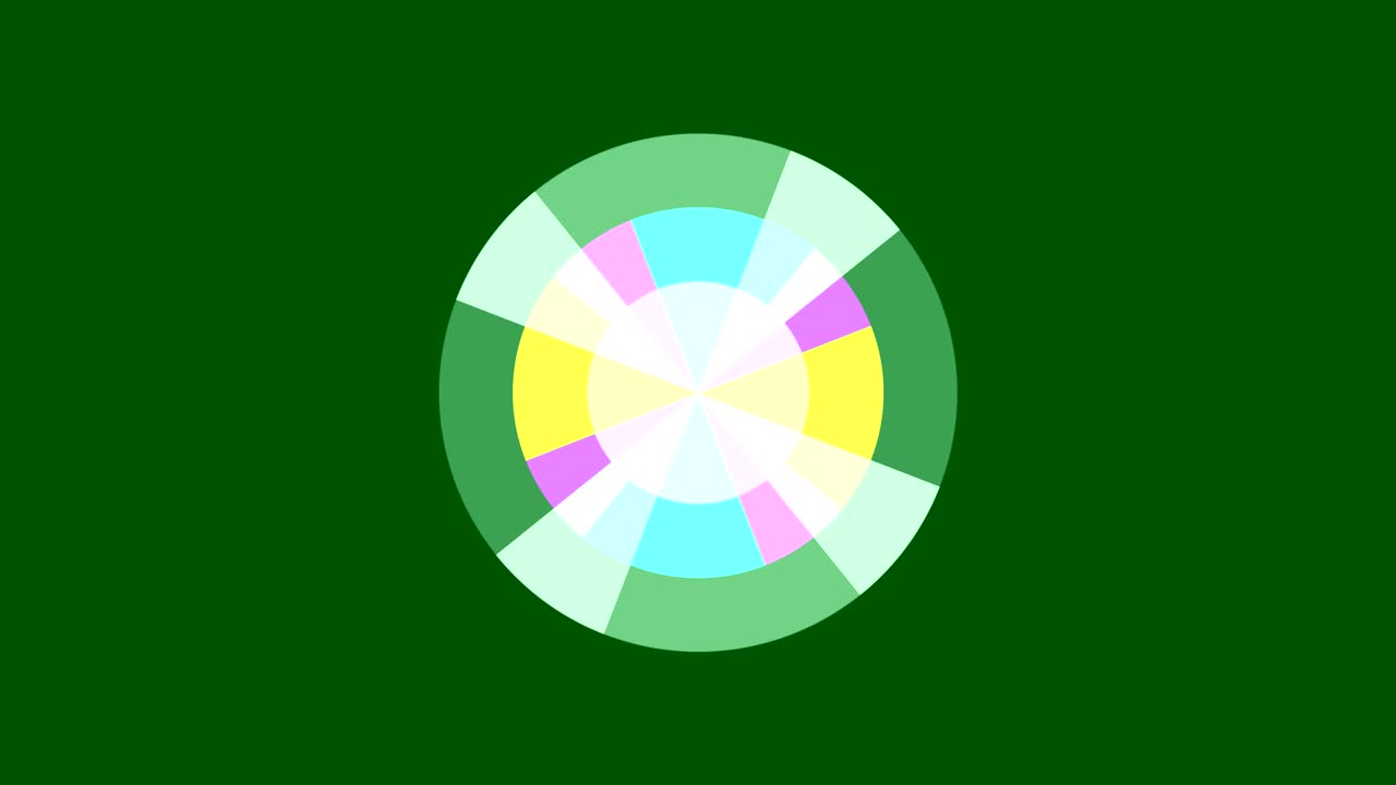 dibujos gráficos que giran en el centro cambiando de color.