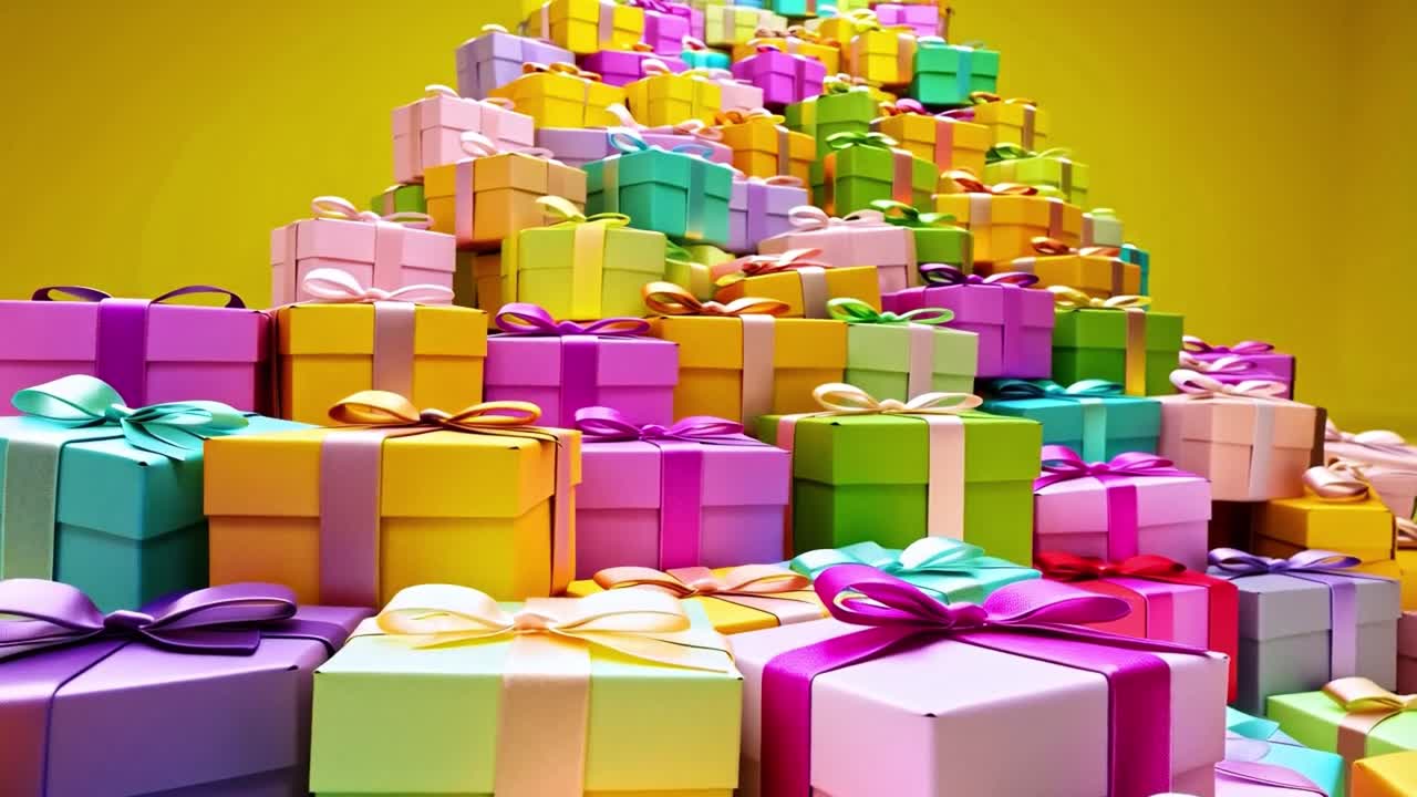Una pila colorata di scatole regalo