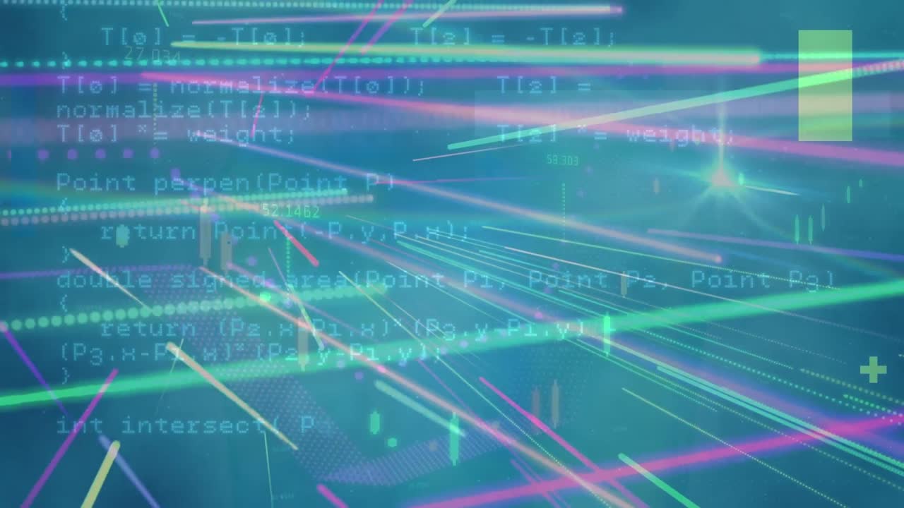 검은색 배경에 대한 데이터 처리를 통해 빛의 흔적과 네온 모양의 애니메이션