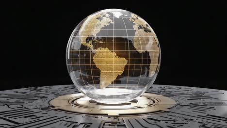 a glass globe representing the world