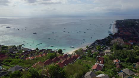 nusa lembongan aerial of the beach and reef on a hot sunny day