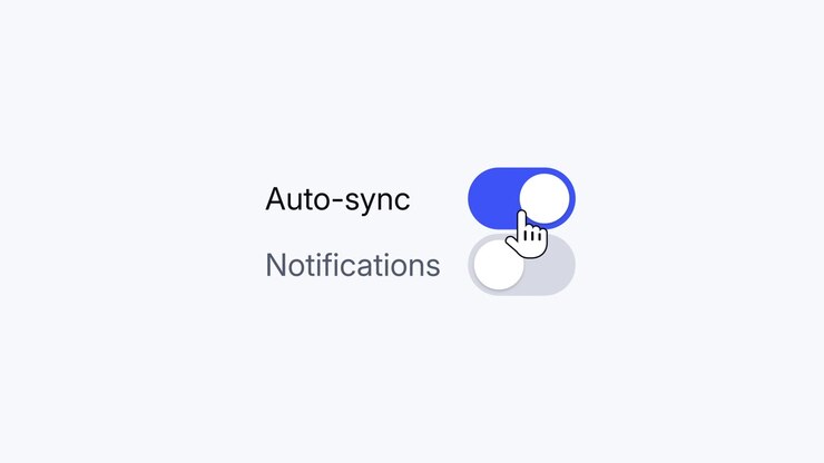 User Clicking Auto-Sync Toggle Switch in Digital Interface