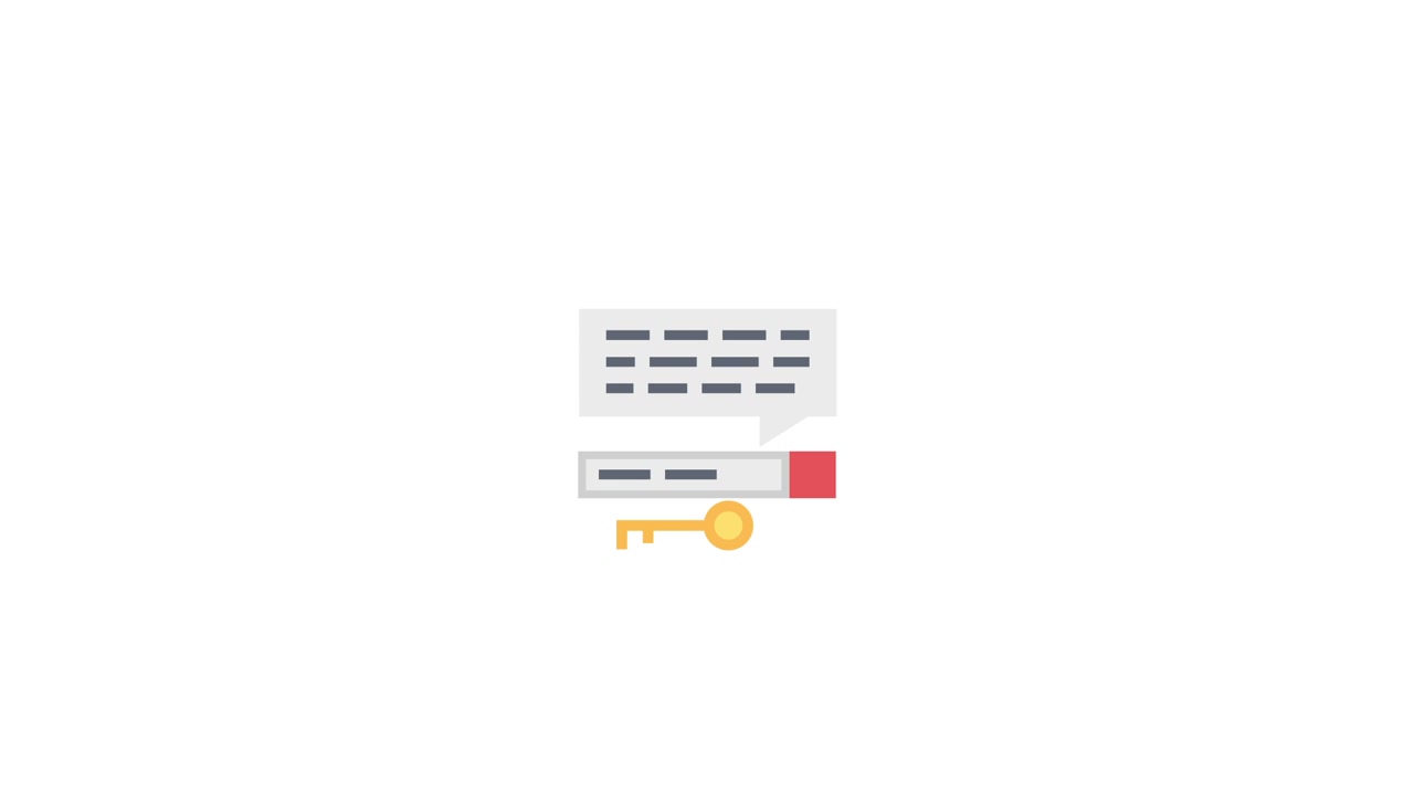 Animated Key and Search Bar for Keyword or Password Concept