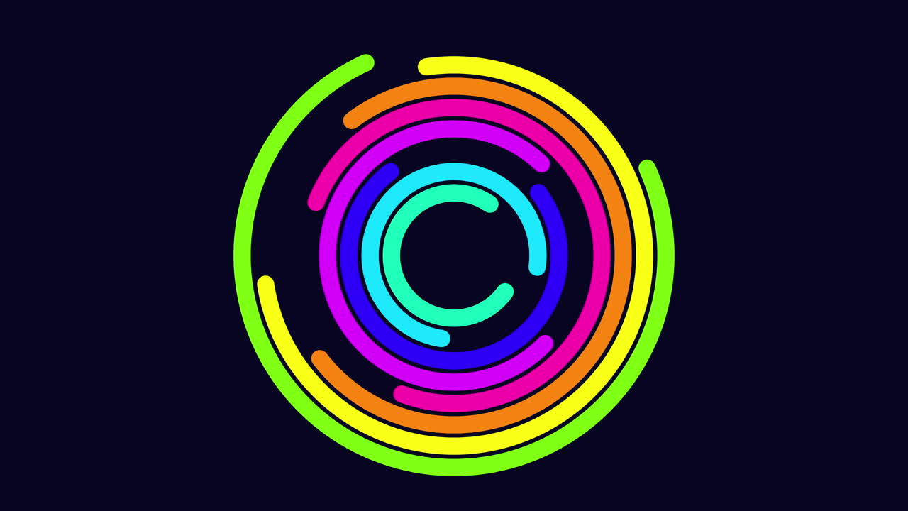 una espiral giratoria vibrante contra un fondo negro