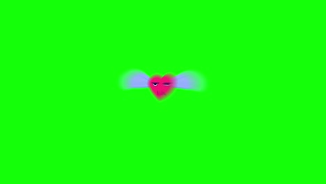 red heart flying and expressing various emotions