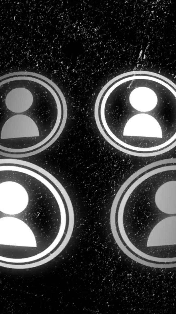 Vertical video: Tiny camera nudge making stacked user icons drift, centering textured black surface