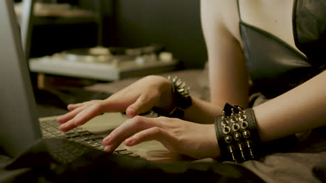 close up view of a girl hands