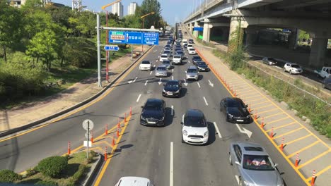 congestión de tráfico en bucheon, gyeonggi-do, corea del sur