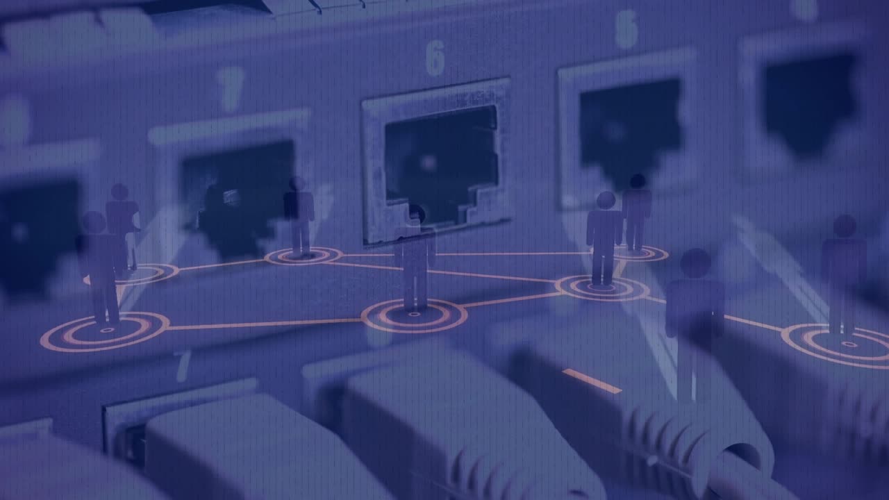 Animation of people icons over router