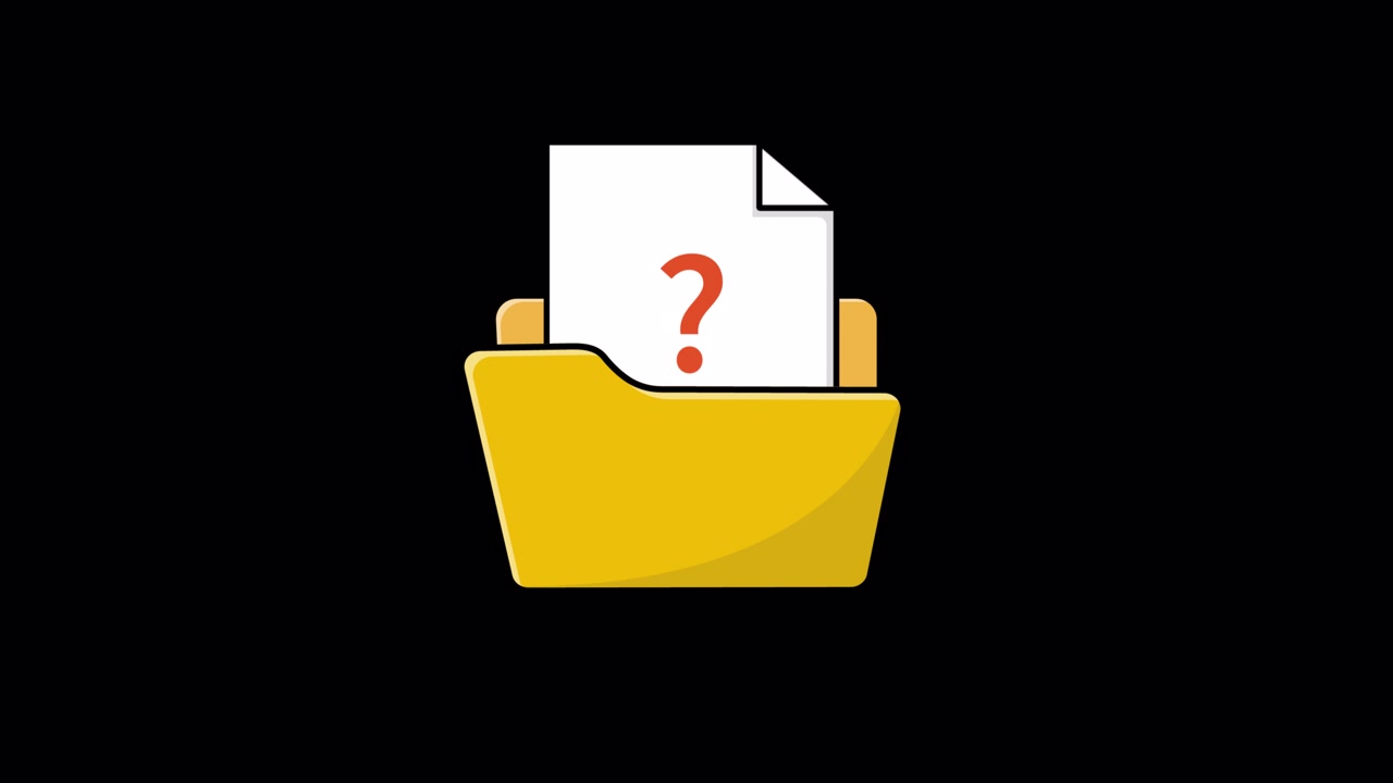 Animated Folder with Document and Question Mark Icon