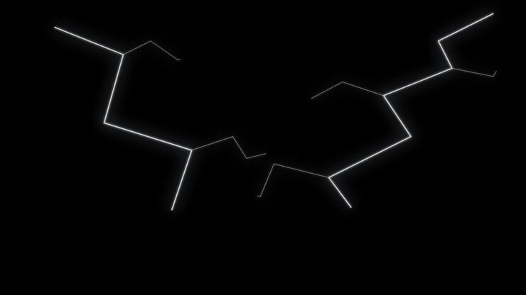 Abstract Glowing White Geometric Lines Forming a Network Pattern
