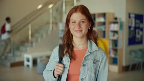 redhead student in school