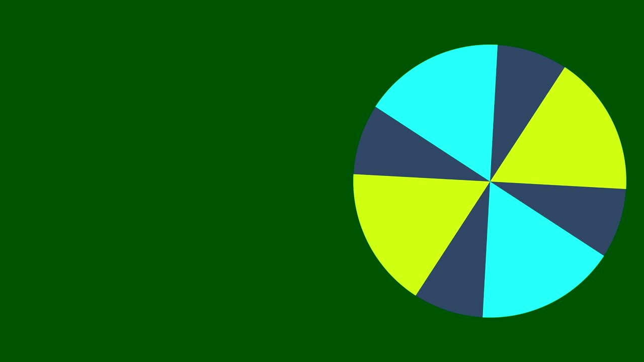 diseño gráfico en el lado derecho que cambia de color a medida que gira en el sentido de las agujas del reloj, compuesto de formas y texturas coloridas, en formato de video 16: 9.