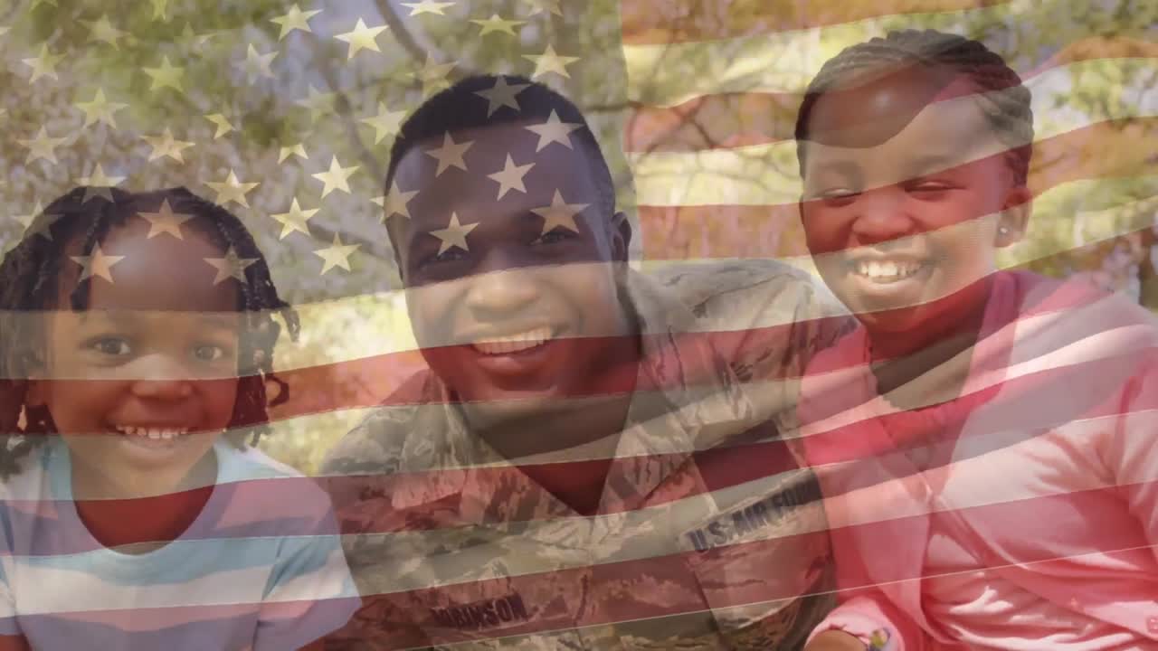 딸 들 과 함께 하는 미국 군인