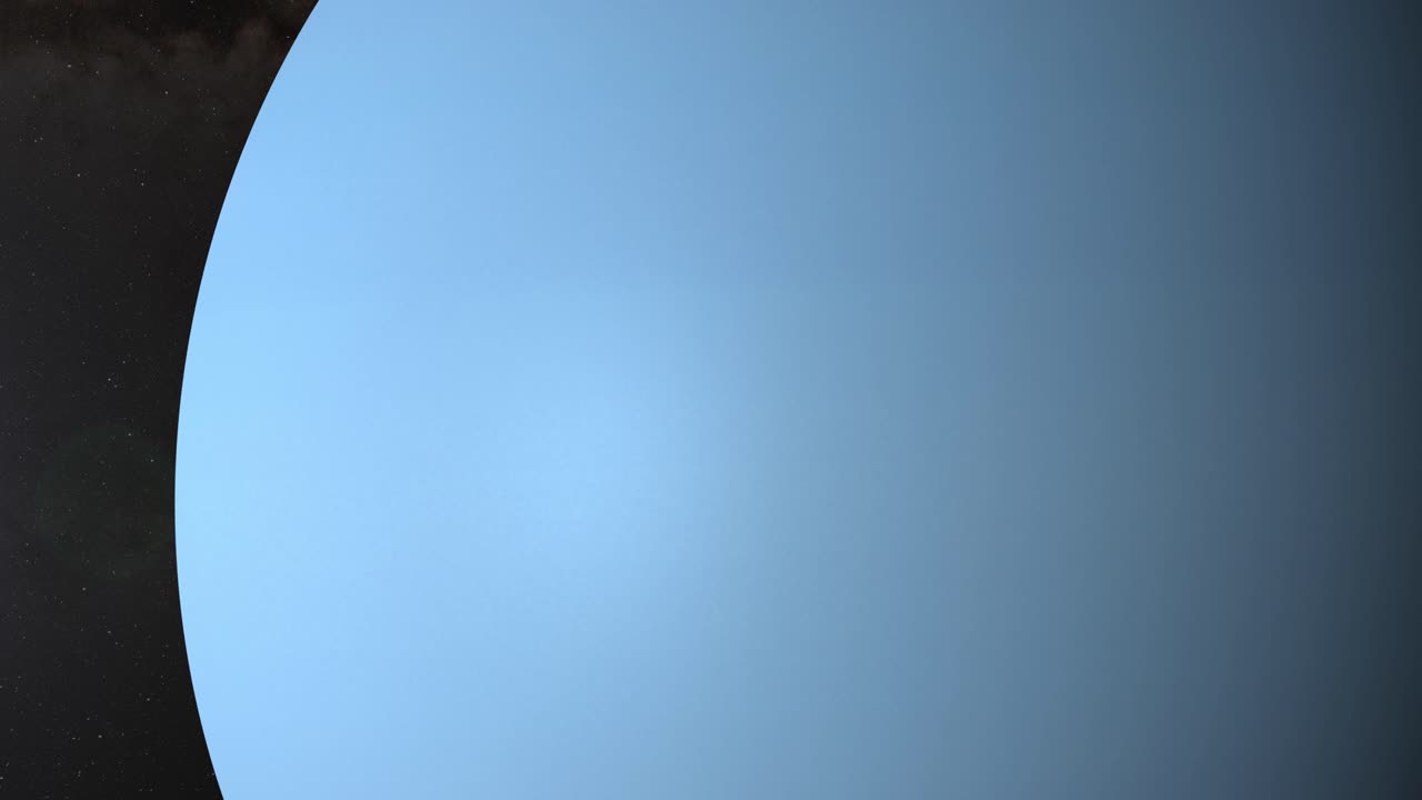 우주에서 우라누스의 점진적인 회전