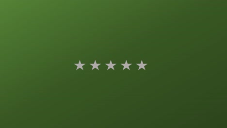 five star quality product symbol shown with animated stars on a green background