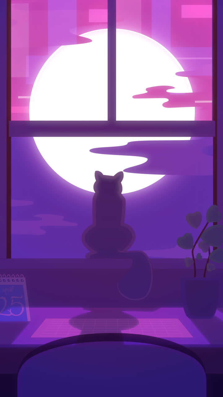 Motion Graphic of Gradient lo-fi illustration