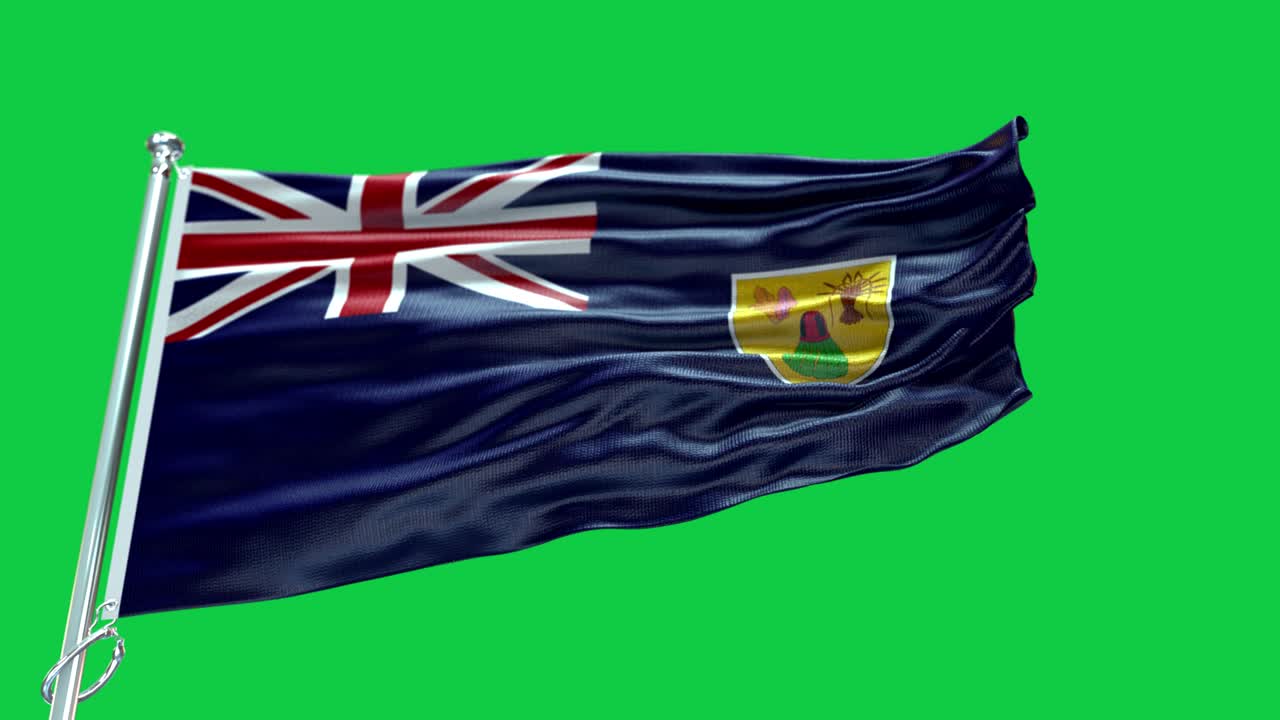 4k 매우 상세한 터크스 케이코스 섬의 발 - 터크스케이코스 제도의 발 높은 세부 사항 - 국가 발 터크스와 케이코스의 파동 패턴 loopable 요소