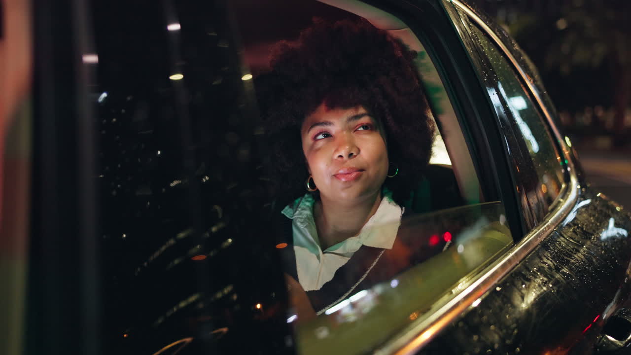 Woman in Car at Night