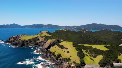 scenic coastal aerial pull back