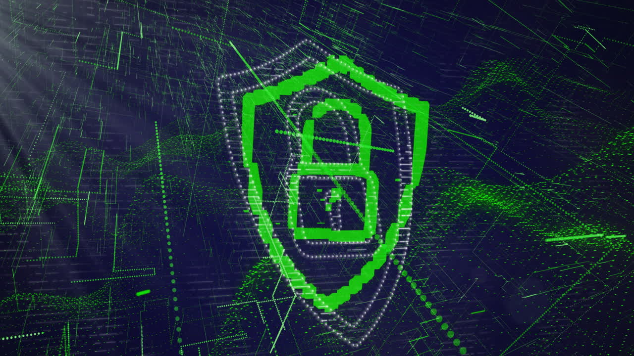 animación del procesamiento de datos a través de un candado de seguridad en línea