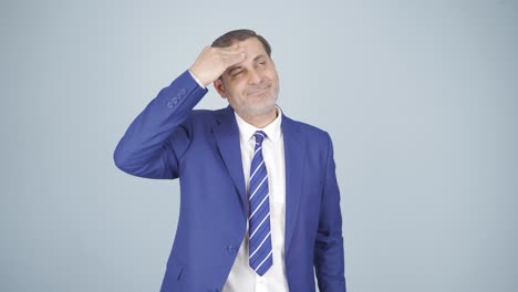 hombre de negocios con migraña.