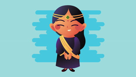 asian culture girl character animation