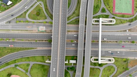 aerial view of highway interchange