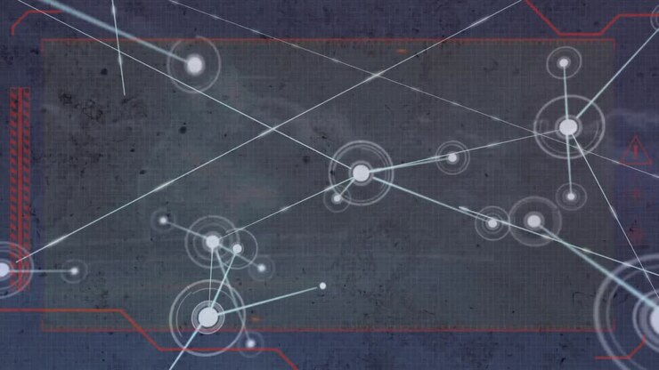 Animazione di una rete di connessioni su interfaccia digitale