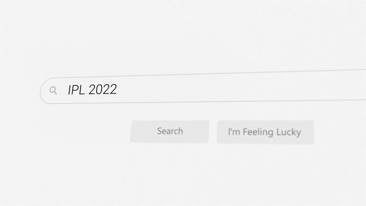 Searching for IPL 2022 on Internet browser