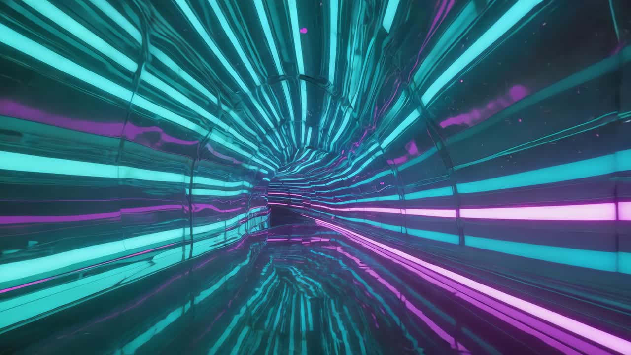 túnel de luces de neón