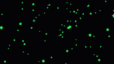 green stars on black background