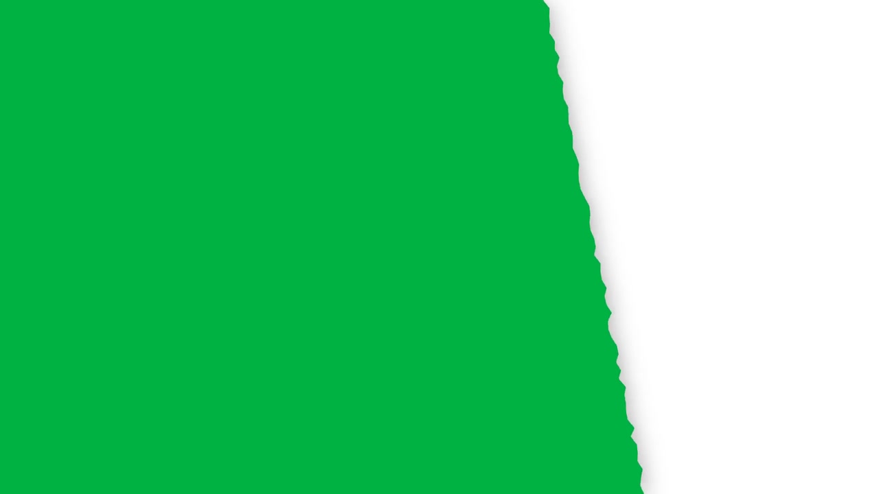 Green Screen Being Peeled Away to Reveal White Background